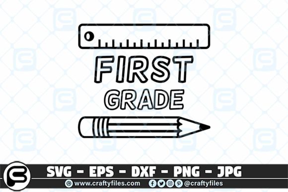 Back to School 1st Grade Pen and Ruler SVG Files for Cutting Machines