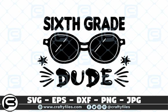 Back to School 6th Grade Sunglasses Dude