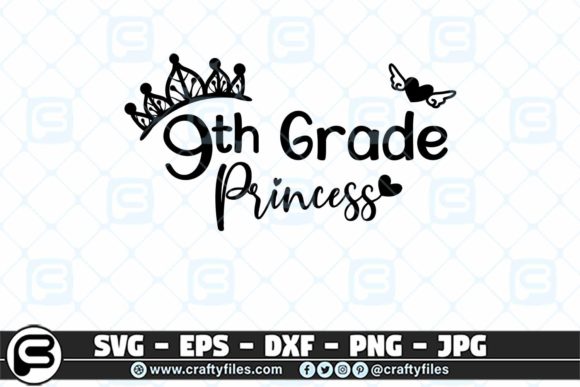 Back to School 9th Grade Princess Crown SVG