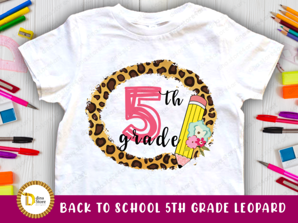 Back to School Leopard Frame 5th Grade
