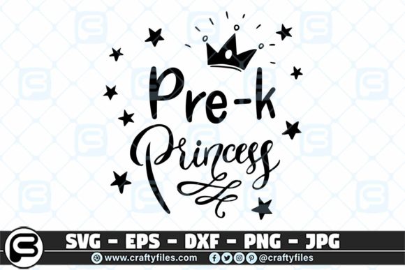 Back to School Pre-K Grade Princess SVG Files for Personalized Crafting with Cricut and Silhouette
