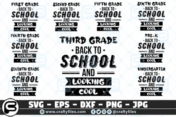 School Grade Back to School and Looking: Digital Artwork for the First Day and Beyond