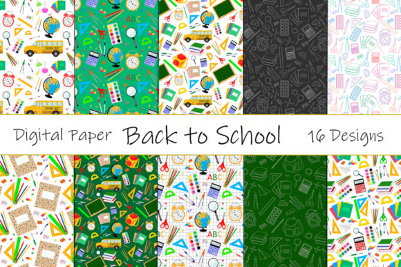 Set Seamless Patterns Back to School Vector: A Versatile Design Resource for Creative Projects
